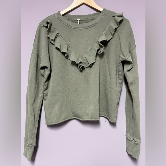 FREE PEOPLE Green OVERSIZED Retro Sweater WOMEN Small - Picture 3 of 8